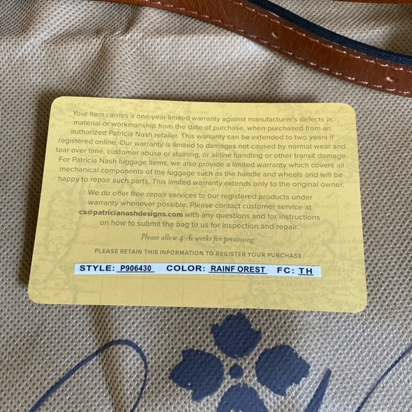 Patricia Nash Darby Tote in Rainforest NEW! Purse Crossbody Bag - Picture 8 of 8